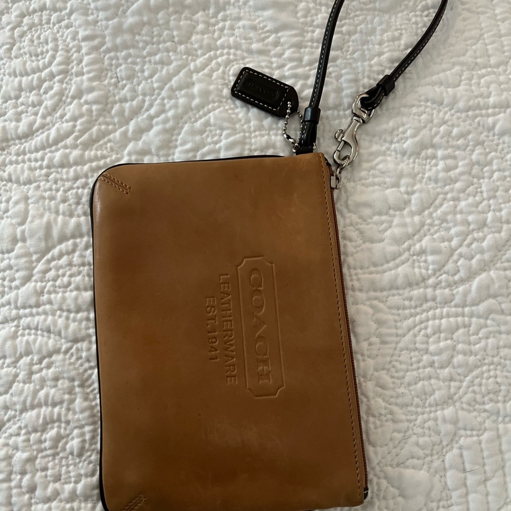 Coach Tan Leather wristlet
